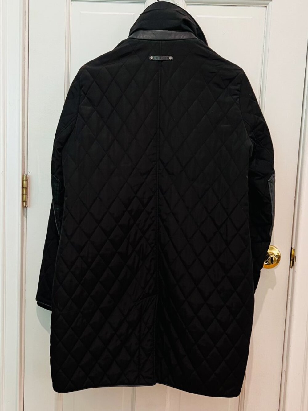 Lauren Ralph Lauren black diamond-quilted coat Size Large - Picture 11 of 16